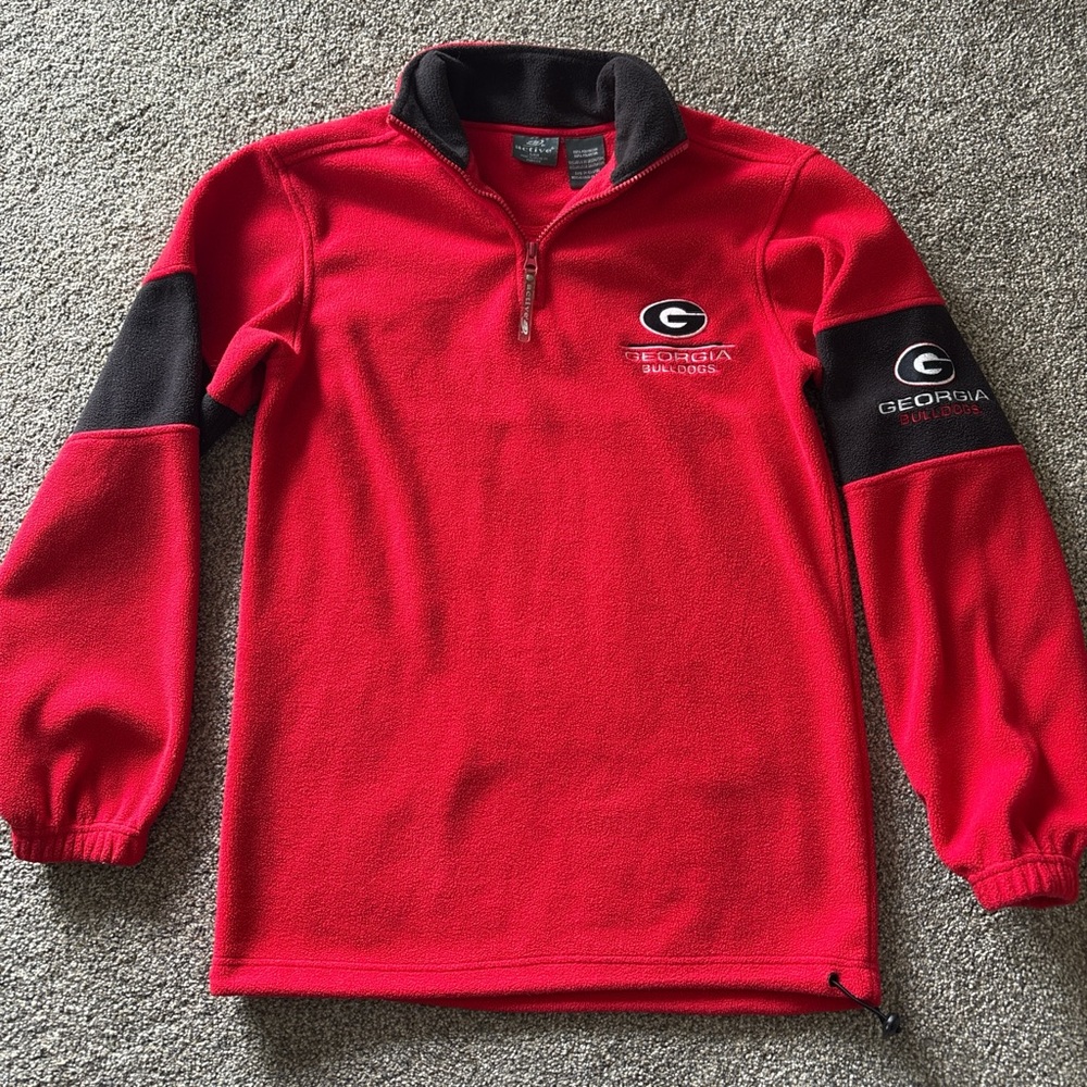 Georgia bulldogs Red and Black Fleece Quarter-Zip Pullover
